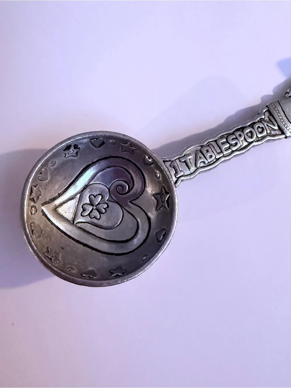 GANZ Angel Heart Silver Medal Measuring Spoons - Set of 4 , Cottagecore